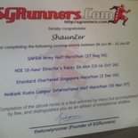My SGRunners Achievement Certificate!