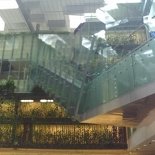 few of the many escalators disguised as glass paneling, there 51 of them in total in T3