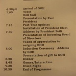 Our programme for the night
