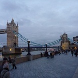 The Thames broadwalk leading to the Tower Bridge