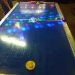Reliving our childhood days with few matches of air hockey!