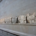 Segmented marble works lining the Parthenon gallery