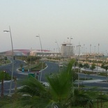View of the circuit and Ferrari world from the hotels