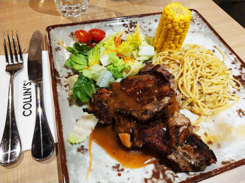 The all time chicken chop and pasta favorite presented in a more Atas style at the same good price!