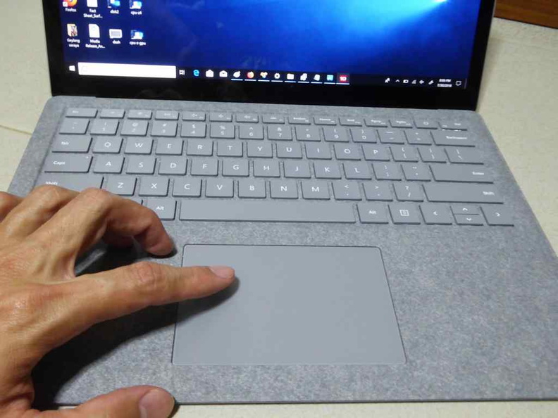 The touchpad is large, but not overly intrusive in proportion to the entire palm rest