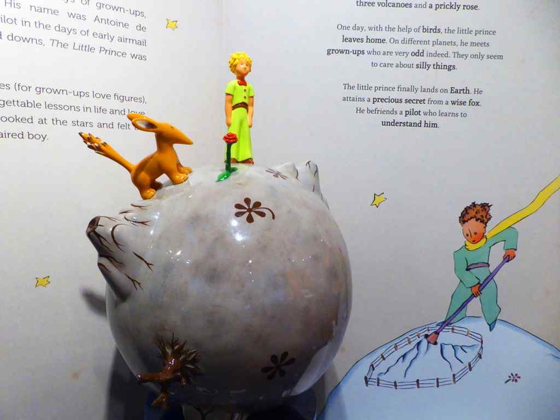Little Prince on Asteroid B-612 as shown through a model by French artist Arnaud Nazare-Aga