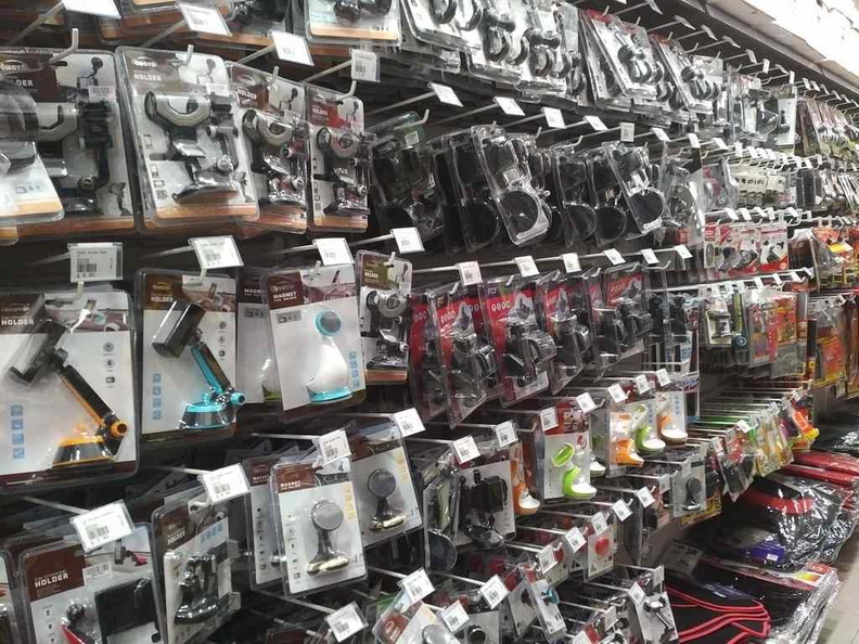 An entire row devoted to car accessories, in car-lite Singapore