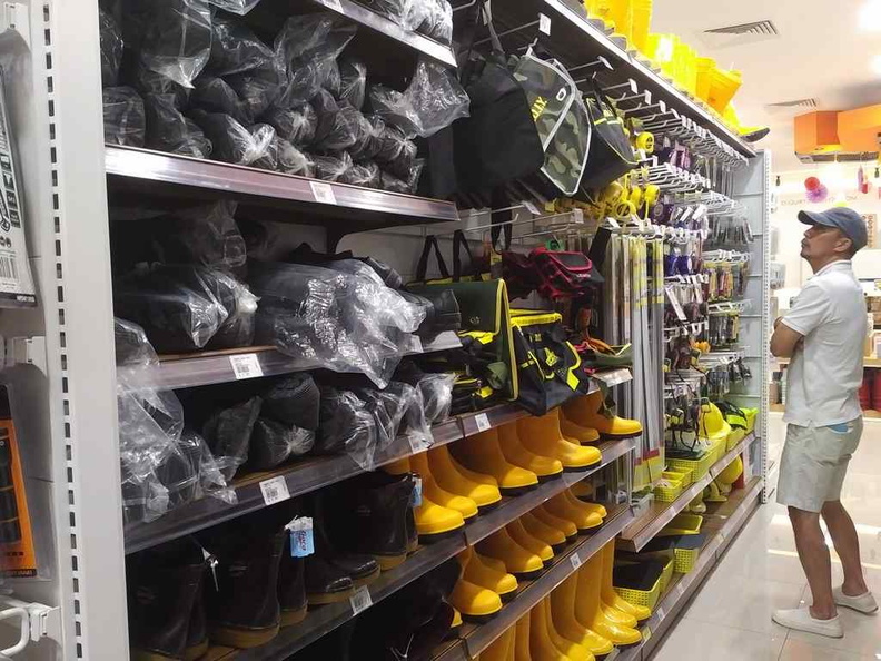 Personal Protection Equipment section, bringing Puah Chu Kang yellow boots to the masses you say