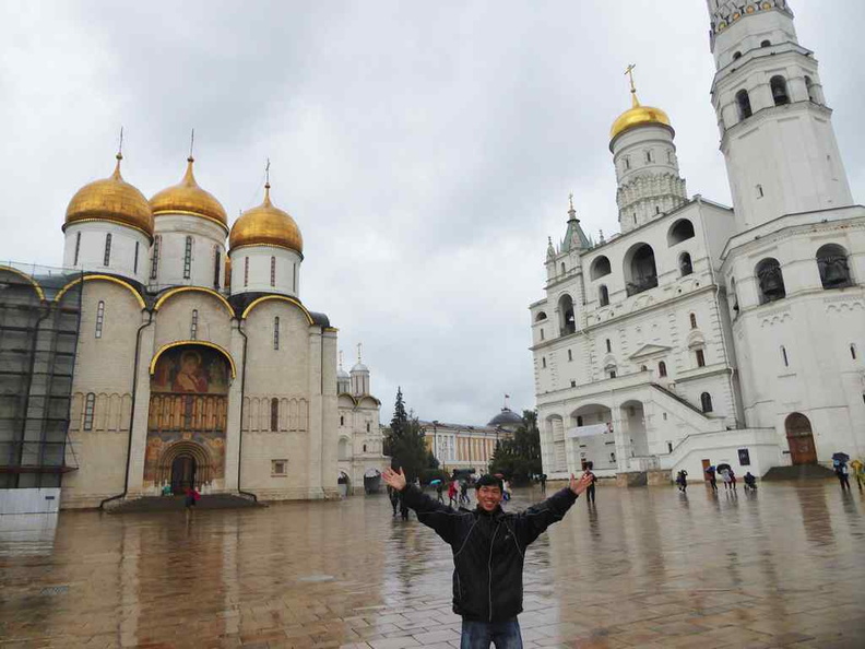 Inside the Russian Kremlin grounds on cathedral square