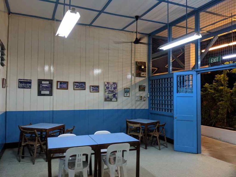 The Rustic indoor seating, its like an old kampung, complete with old styled classroom tables. 
