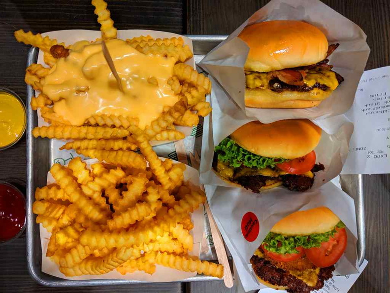 Meet the Burgers- the Regular Smoke Shack (Applewood), Shack Burger and the mega Shack Stack