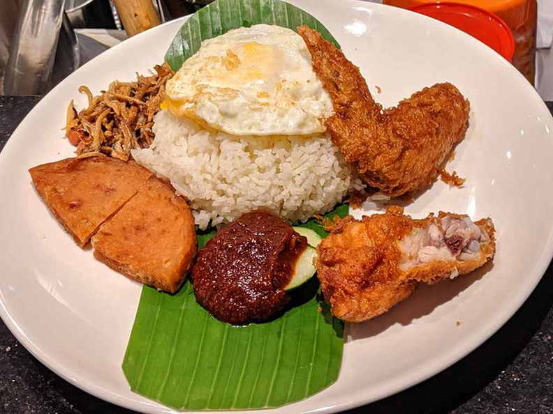 Nasi Lemak, one of their trademarked and recommended dishes at the establishment, after their prawn noodles.