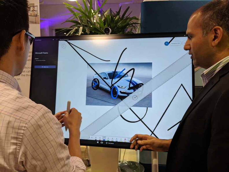 There were several demo stands for users to try our the Microsoft whiteboard and canvas software