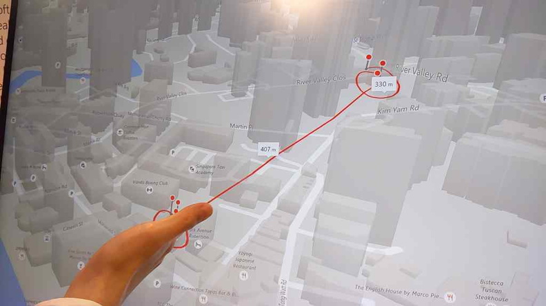 A demo of integration with other Microsoft apps, like determining and distances right from Microsoft Bing maps