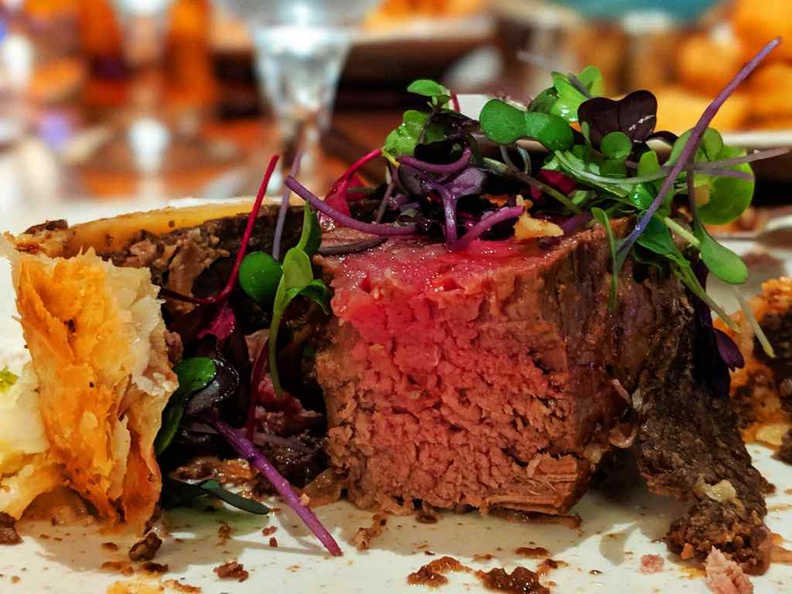 Gordon’s Beef Wellington ($59). It is a highly recommended dish to have here. Your dish comes served with mashed yukon gold potatoes, root vegetables and doused with red-wine demi sauces