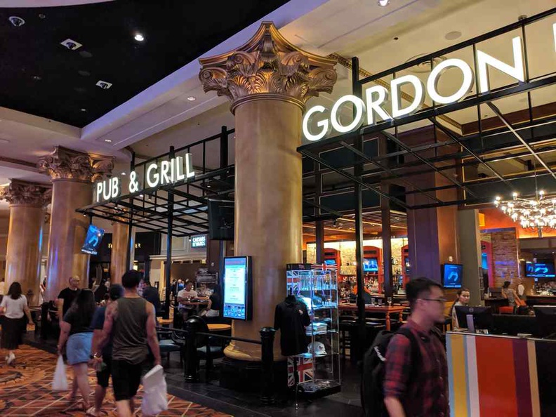 The store front of Gordon Ramsay's Pub and Grill casual dining restaurant at Caesars Palace in Las Vegas Nevada