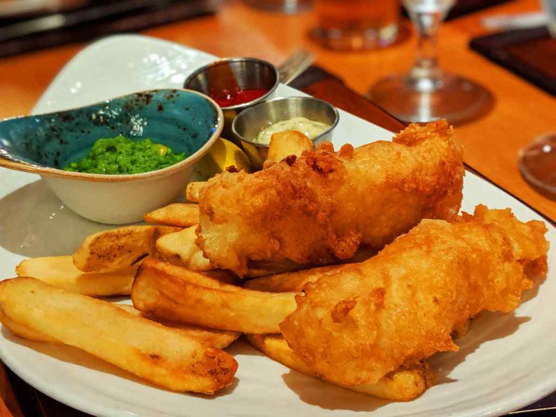 Gordon Ramsay Pub Grill Yorkshire ale batter Fish and chips ($30)