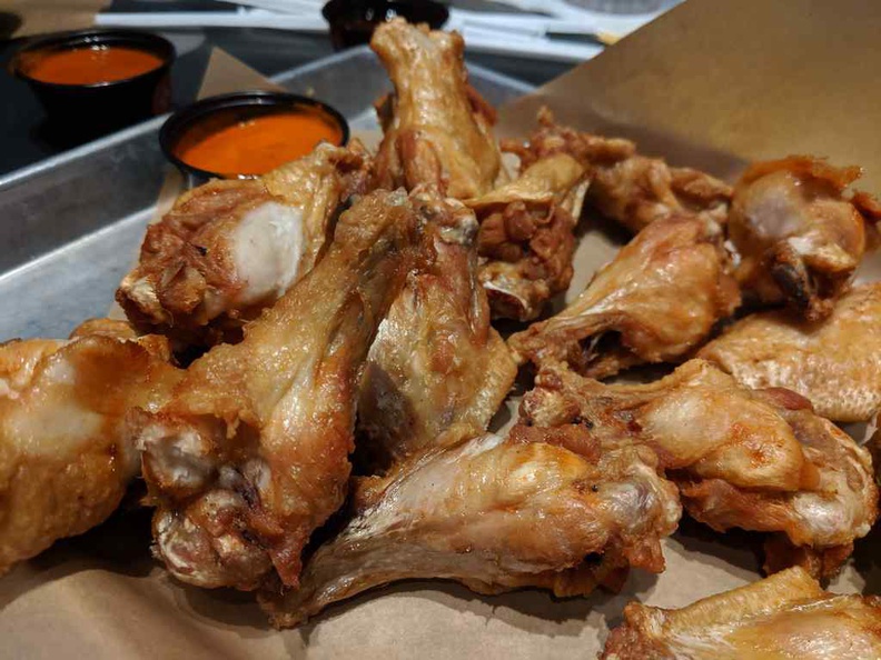 Traditional Buffalo wild wings in the traditional bone-in variants. They well fried and juicy on the inside.