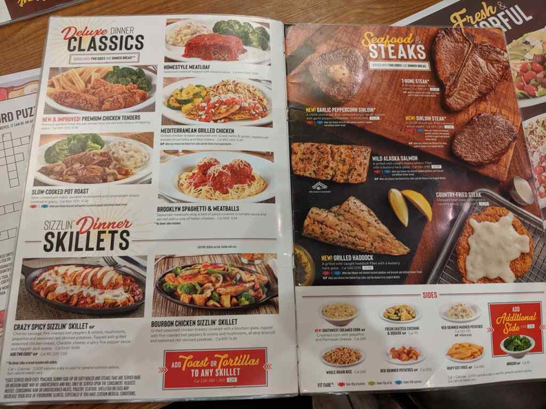 Dennys American diner menu offers an entire selection all day long 24 hours a day.