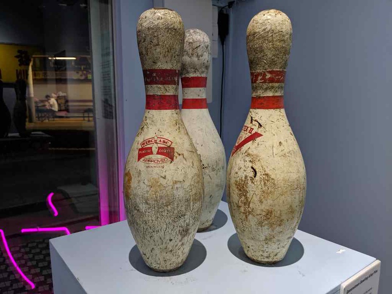 Savaged bowling pins from the entertainment centerSavaged bowling pins from the entertainment center which closed and was demolished int he late 90s.