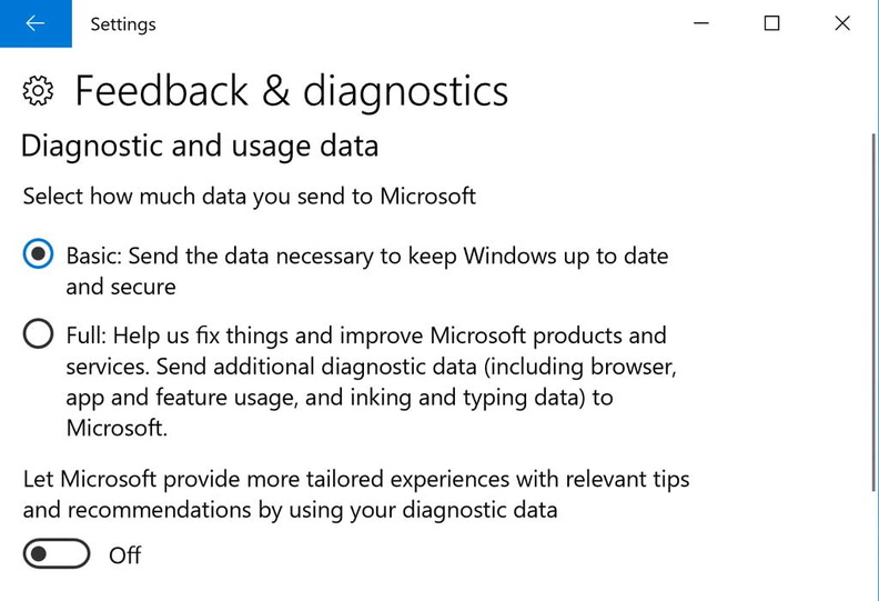 Stopping Feedback and Diagnostics.