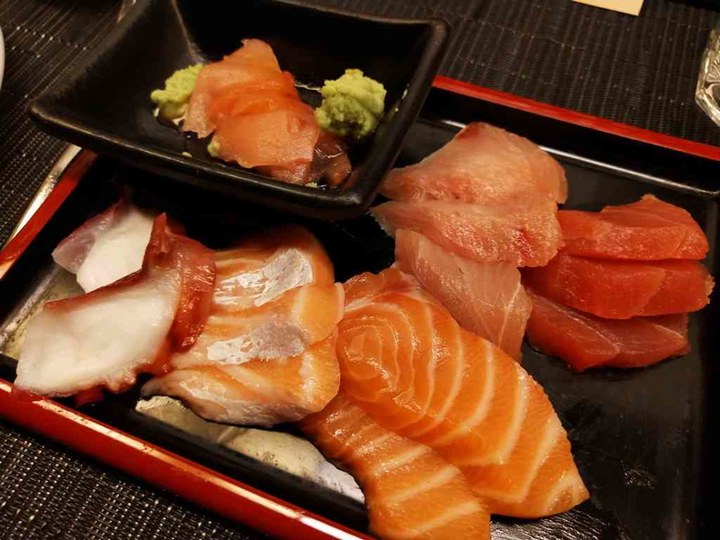 Sashimi servings with fresh octopus