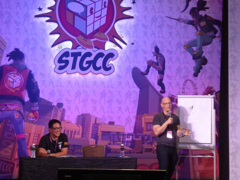 On the main stage running through the creative processes of comic book art