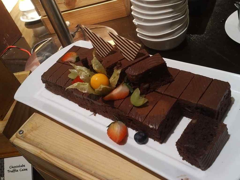 Chocolate truffle cake, some of the premium dessert choices on offer after your main courses