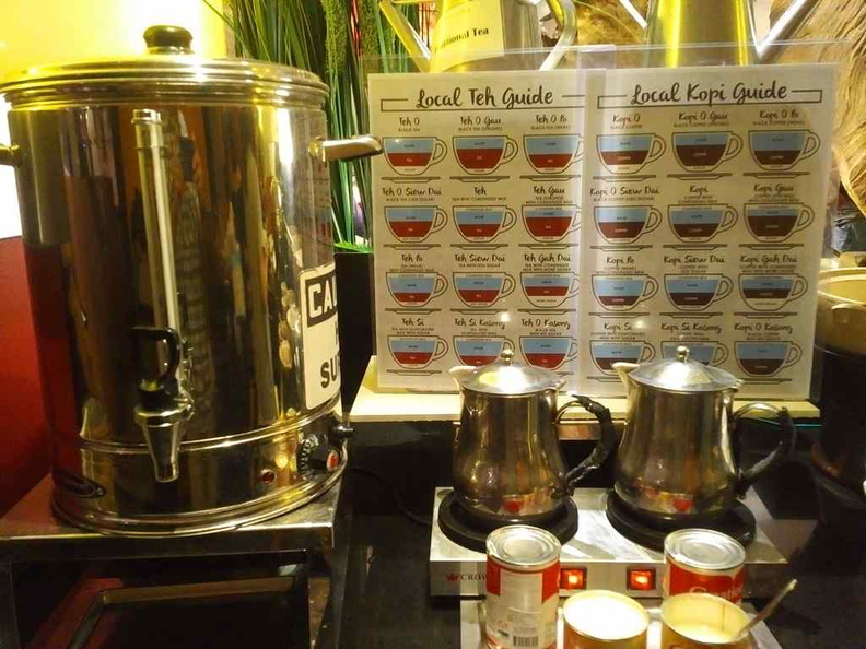 The self-help coffee stand with a coffee mixing guide for your different local variants of coffee
