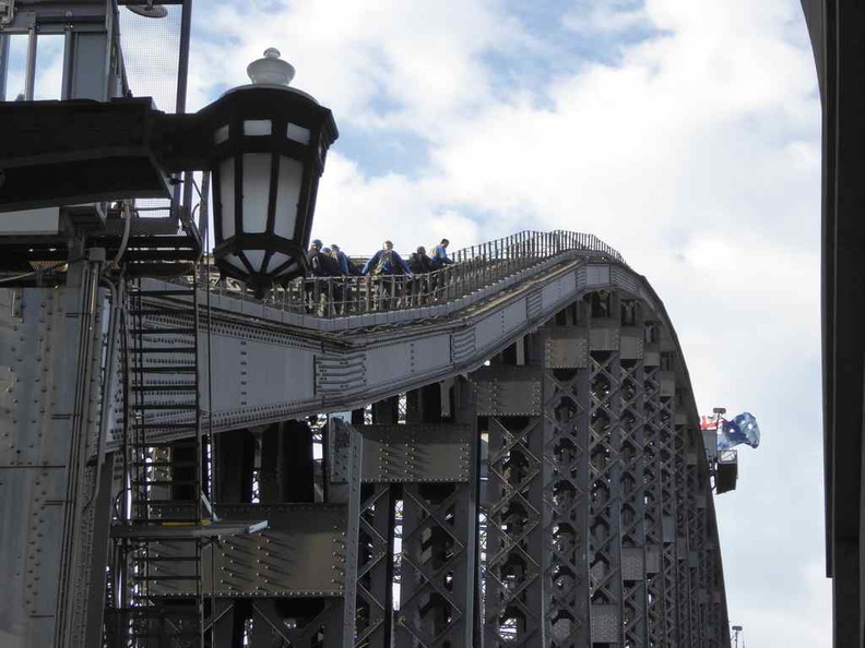 Climbers doing the bridge climb tours on the top of the Harbour bridge
