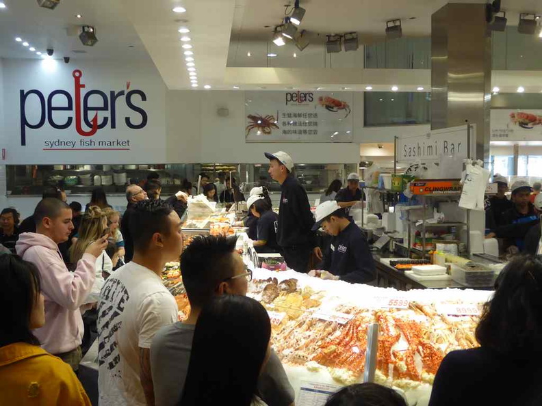 The seafood sales area where you select, weigh and pay for your choices right off the counter