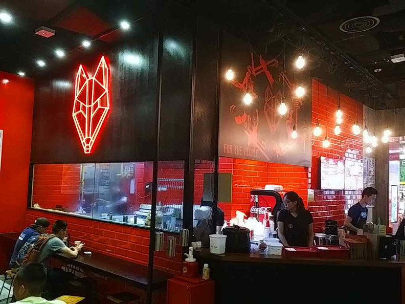 The interior of the Wolf Burgers with their very own outlet at Changi City Point