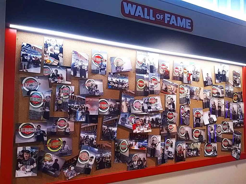 The Fat burger Wall of fame, are you up to the challenge? Though there is no monetary reward, bummer!