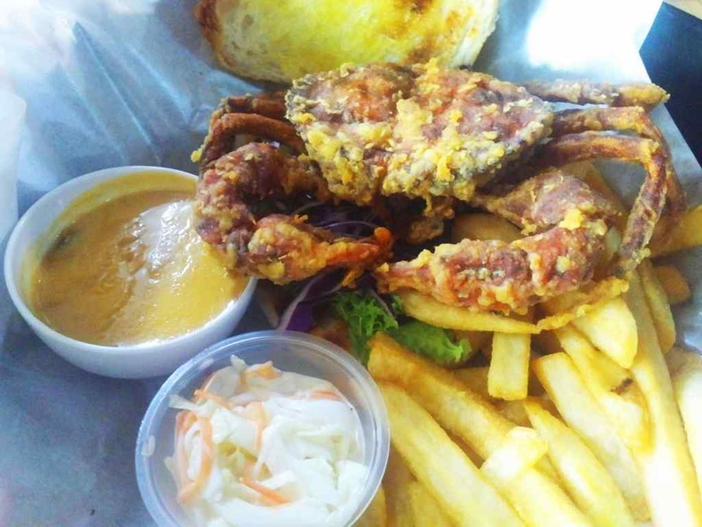 The soft shell crab out of the burger, it is a actually a full tiny crab itself! 