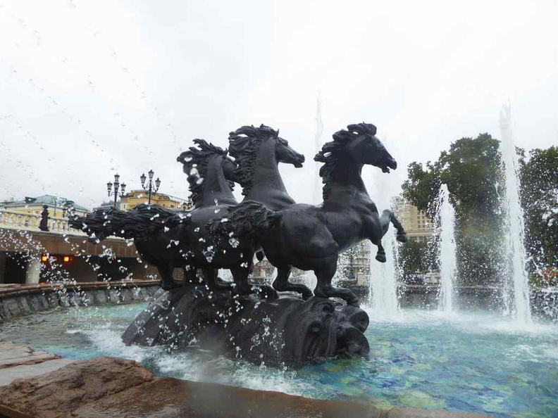Large Horse fountains on the edge of the Alexander gardens
