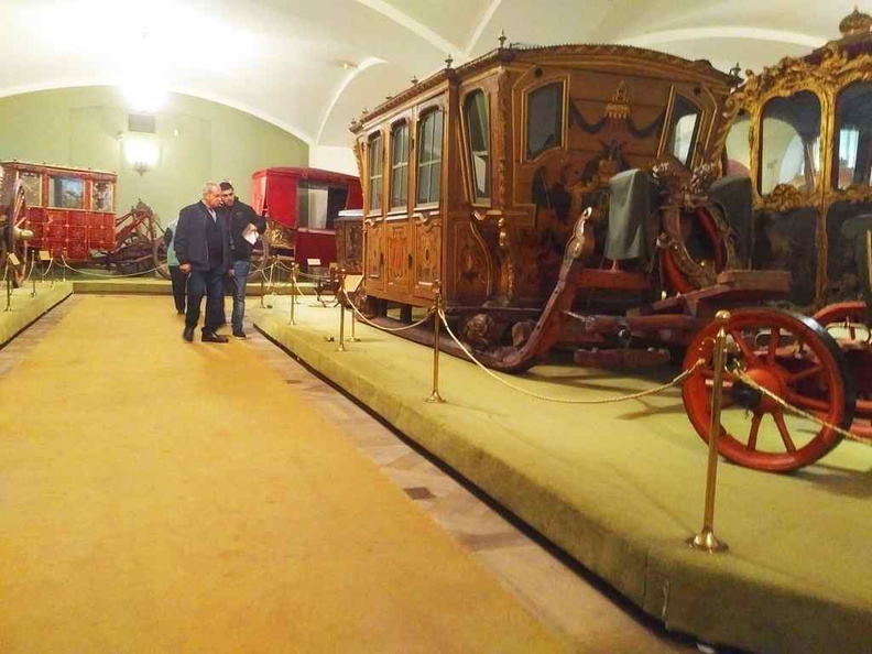 Winter sled carriages on display
