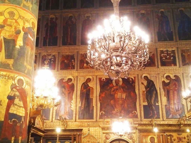 Inside the nave of the Dormition Cathedral