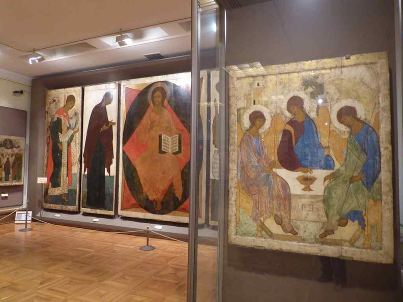 Andrei Rublev, Trinity (1411) on display in the religious galleries
