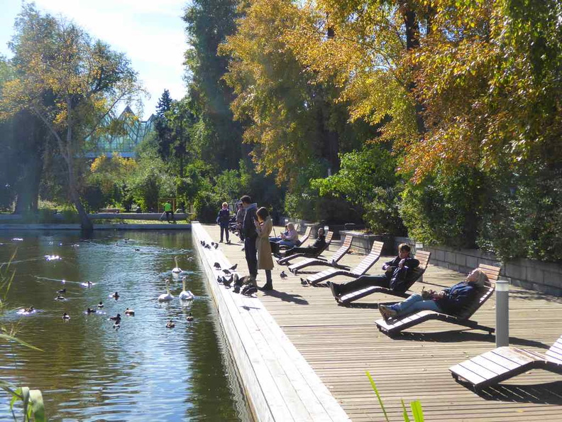 The Lake side relax areas near the park's central water bodies. There are even public benches you can use