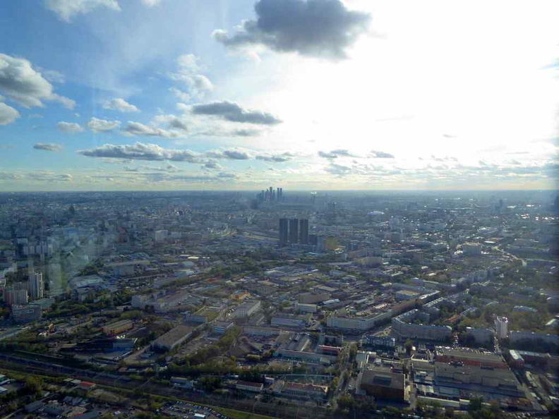 The full 360 panoramic views on top of the Ostankino TV tower observation deck