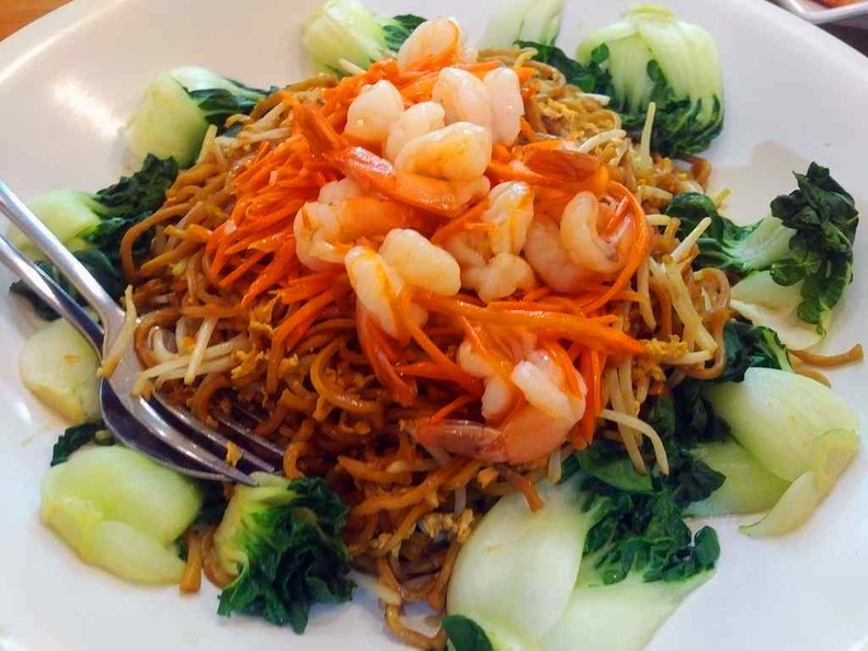 Chinese-style Ee-Noodles served with garnishes of vegetables. Their zi char dishes are actually pretty good