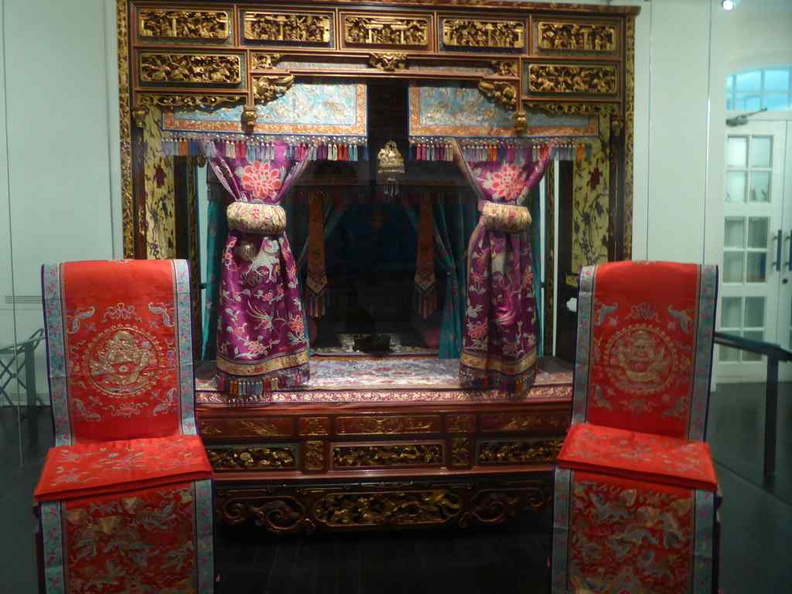 Elaborate furniture and wedding beds, typically seen in wealthy families in the era