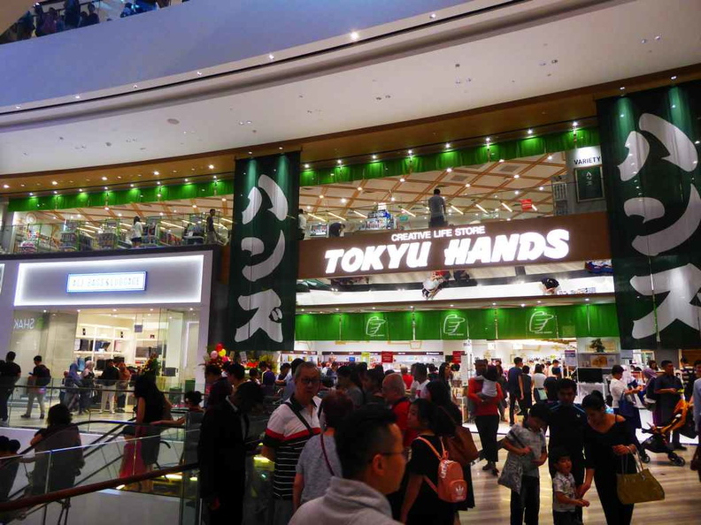 Big brand stores like Tokyu hands with their large flagship store by the ground floor entrance