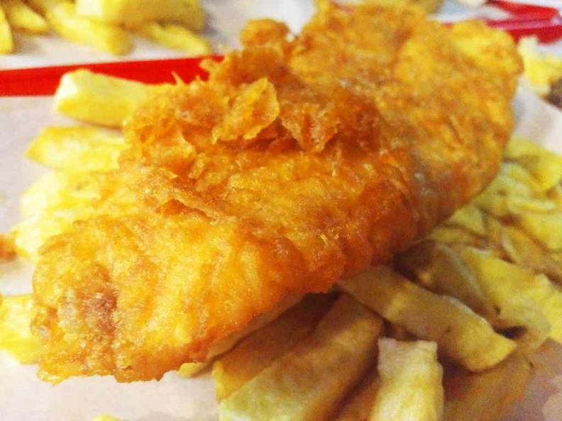 The crispy thin batter coat on the fish, a rarity and found on good Fish and Chips. There are also Breaded options available on request