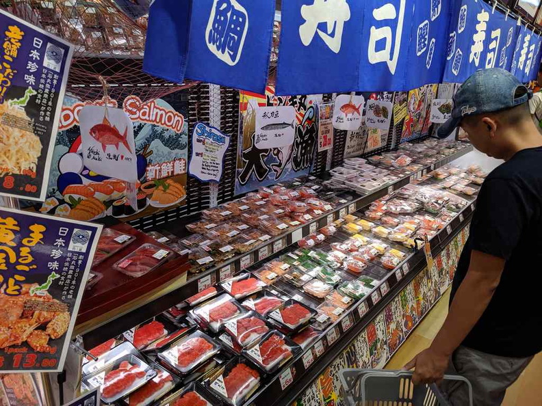 The Sashimi and Sushi section is pretty awesome. Plenty of selections available even till late, though they would not be restocked over the midnight shift