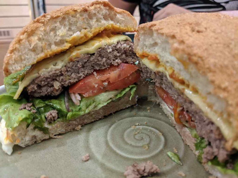 Check out the sour dough buns and premium patties in the Burger cross section
