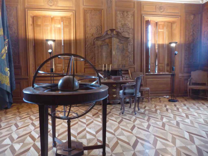 One of the few Study and reading rooms, distinguished by their wooden wall panelings