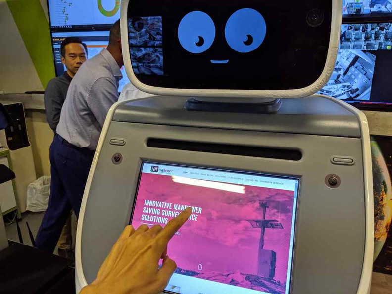 Interacting with Roboguard's front panel as an information kiosk