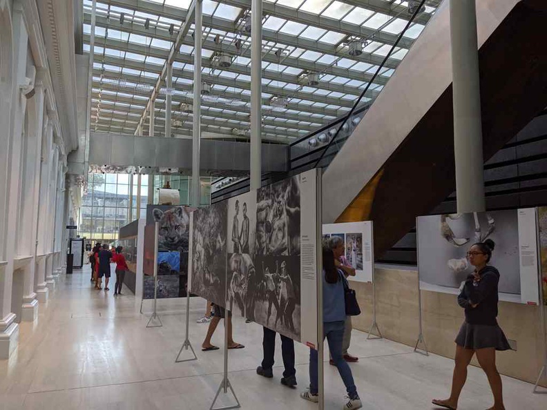 One half of the photo exhibition at the National Museum of Singapore along the museum common foyer