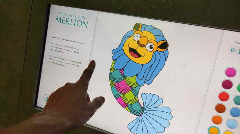 Colour your own Merlion before setting it "free" into the exhibit
